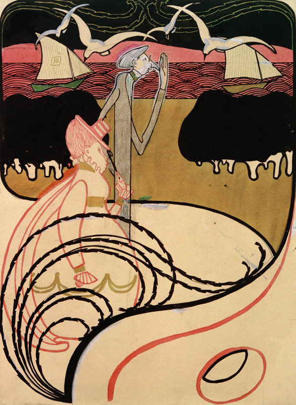 Kunst (t) raum eines modernen Landschafters (Karikatur auf Kandinsky und und seine Partnerin Gabriel von Wassily Kandinsky