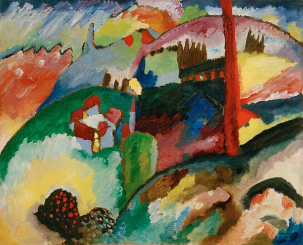 Landschaft mit Fabrikschornstein von Wassily Kandinsky
