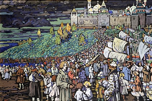 Arrival of the Merchants von Wassily Kandinsky
