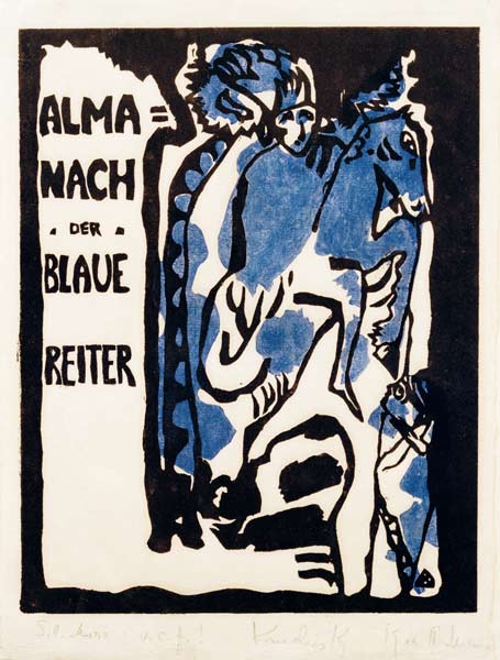 Titelholzschnitt zum Almanach “Der Blaue Reiter” von Wassily Kandinsky