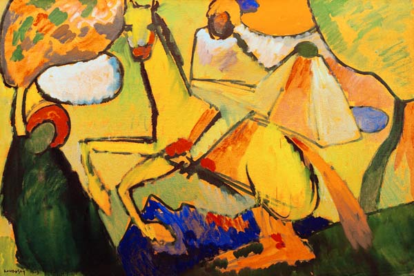 Skizze (Reiter) (Der Heilige Martin von Tours und der Bettler). von Wassily Kandinsky