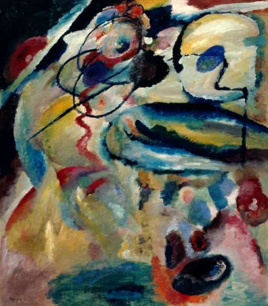 Erstes gegenstandsloses Bild mit Kreis von Wassily Kandinsky