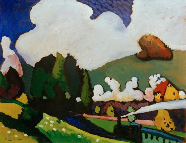 Landschaft bei Murnau mit Lokomotive von Wassily Kandinsky