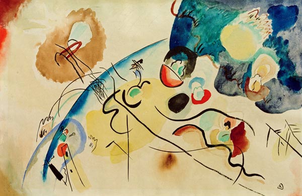 Ohne Titel (Komposition mit trojka-Motiv) von Wassily Kandinsky