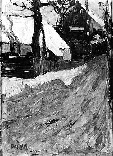 Schwabing: Nikolaistrasse in Winter I von Wassily Kandinsky