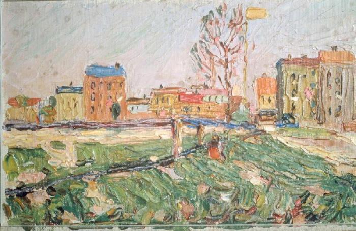 Stadtlandschaft (Sonniger Tag, Schwabing) von Wassily Kandinsky