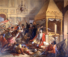 Die Heldentat des Fürsten M. Volkonsky während der poln. Belagerung 1610 von Wassily Kuzmich Demidov