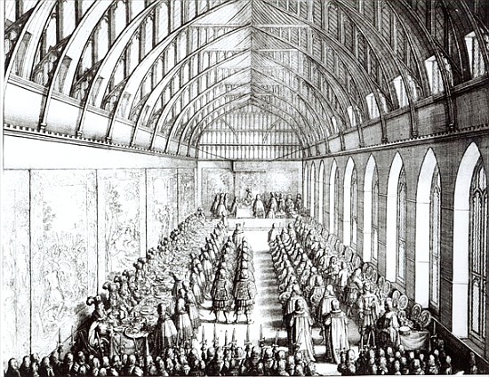 Garter Feast in St. George''s Hall, Windsor, in the time of Charles II von Wenceslaus Hollar