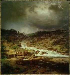 Der Kyrö Wasserfall 1854