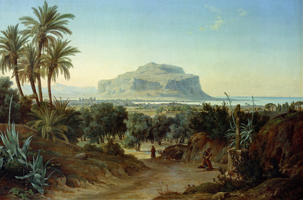 View of Palermo with Mount Pellegrino von Wilhelm Ahlborn