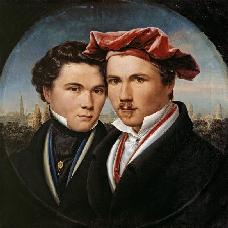 Selbstbildnis mit Bruder 1827