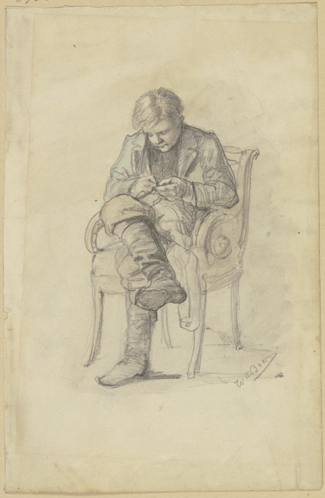 Junger Mann im Stuhl von Wilhelm Amandus Beer