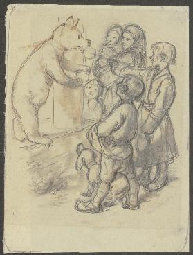 Kinder mit einem Tanzbären