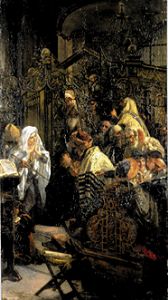 Juden in der Synagoge von Wilhelm August Stryowski