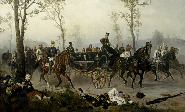 Napoleon III. und Bismarck auf dem Wege nach Paris. von Wilhelm Camphausen