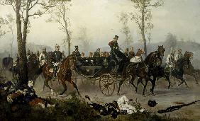 Napoleon III. und Bismarck auf dem Wege nach Paris. 1876
