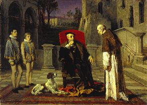 Kaiser Karl V. im St. Justinian-Kloster von Wilhelm Leopolski