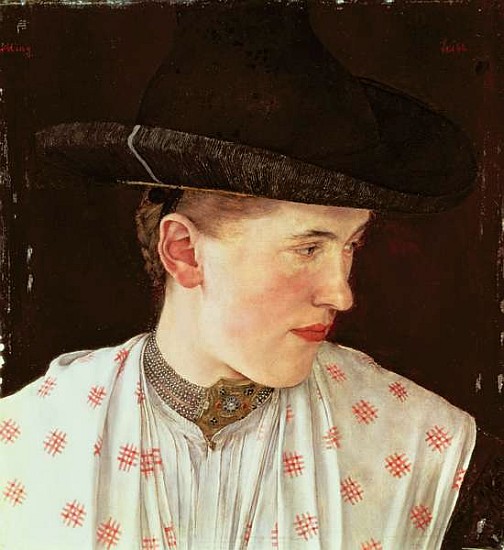 Head of a Peasant Girl, c.1880 von Wilhelm Maria Hubertus Leibl