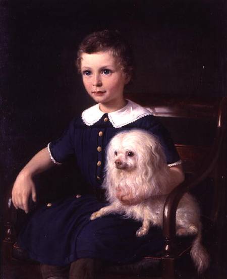 Study of a Boy with Pet Dog von Wilhelm Marstrand