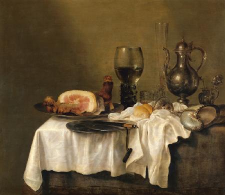 Frühstückstisch mit einem Schinken 1646