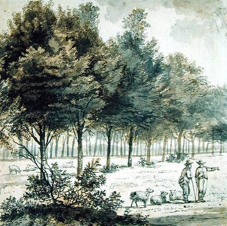 Two Shepherds and an Avenue von Willem de Heusch