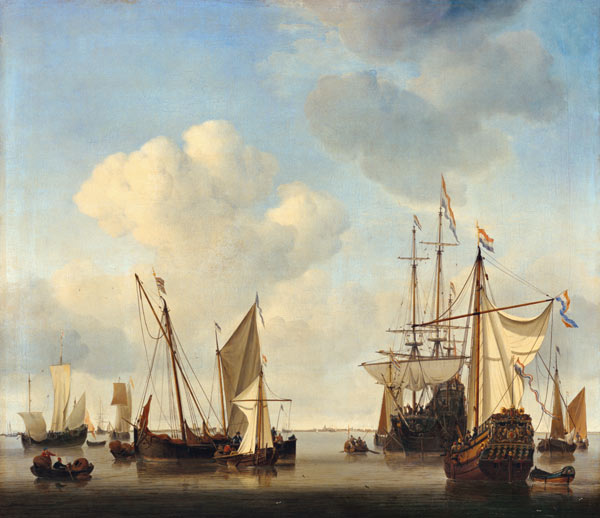 Kriegsschiffe auf dem Y. von Willem van de Velde d.J.