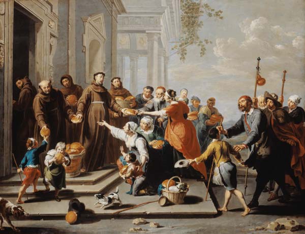 Der hl. Antonius von Padua verteilt Brot an die Armen von Willem van Herp