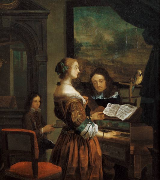 The Music Lesson (panel) von Willem van Mieris