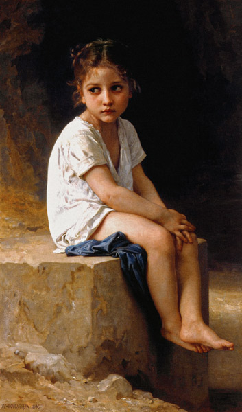 At the Foot of the Cliff von William Adolphe Bouguereau