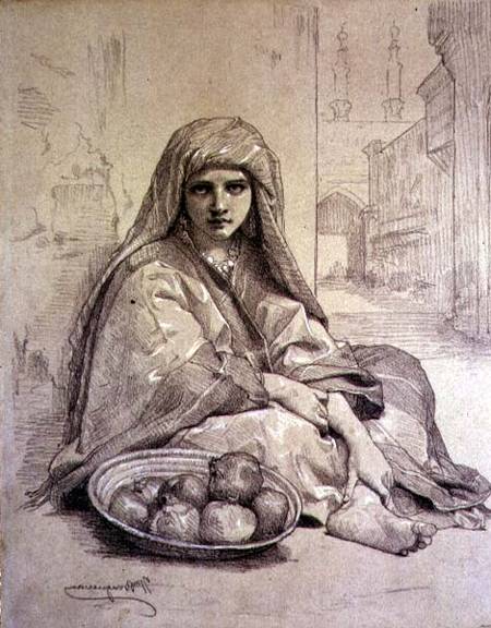 Algerian Girl Selling Pomegranates von William Adolphe Bouguereau