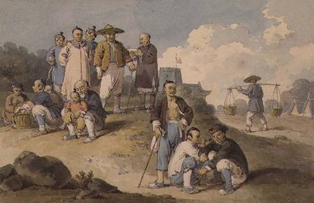 A group of Chinese watching the Earl Macartney's Embassy to China von William Alexander