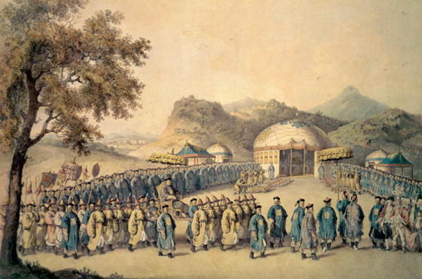 The Approach of the Emperor of China to his tent in Tartary to receive the British Ambassador, Georg von William Alexander