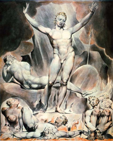 Satan Arousing the Rebel Angels von William Blake