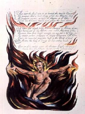 America a Prophecy; 'Thus wept the Angel voice', the emergence of Orc (the embodiment of Energy) fro 1793