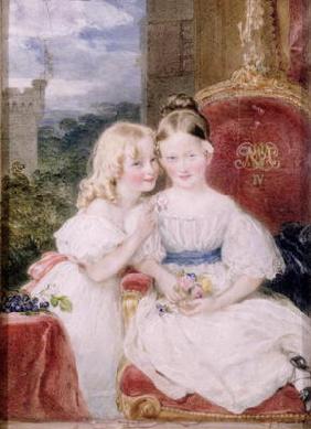 The daughters of Charles, 5th Duke of Richmond (oil on canvas) 1949