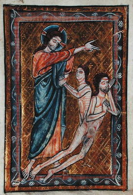 The Creation of Adam and Eve from a Book of Hours (vellum) von William de Brailes