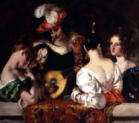 The Lute Player: "When soft notes I the sweet lute inspired, fond fair ones listen'd and my skill ad fond fair