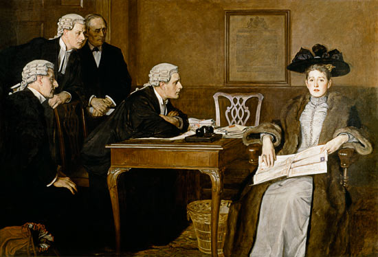 Defendant and Counsel von William Frederick Yeames