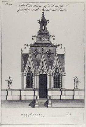 The Elevation of a temple partly in the Chinese Taste, from 'New Designs for Chinese Temples' published