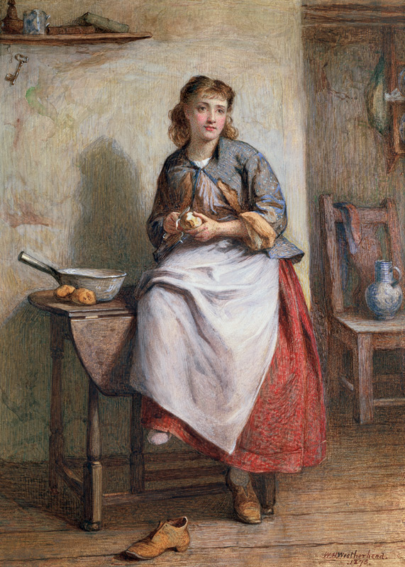 Girl Peeling Potatoes von William Harris Weatherhead