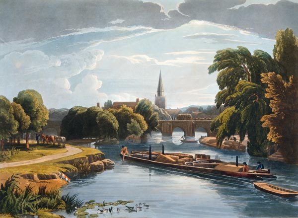 Abingdon Bridge and Church von William Havell