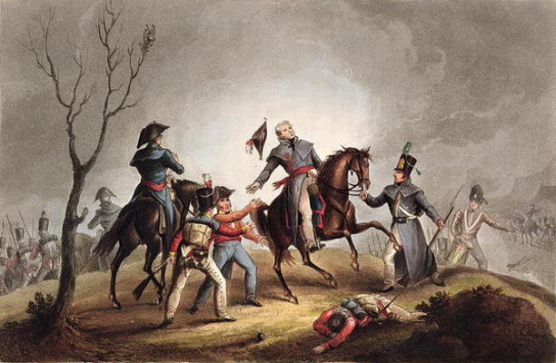 Death of Sir John Moore (1761-1809) January 17th 1809, from 'The Martial Achievements of Great Brita von William Heath