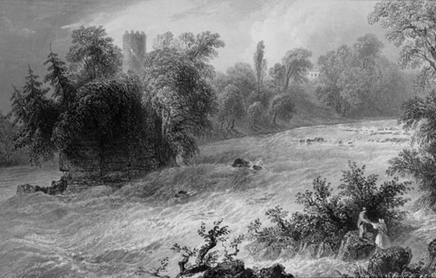 Castleconnell and Doonass Rapids, County Limerick, Ireland, from 'Scenery and Antiquities of Ireland von William Henry Bartlett