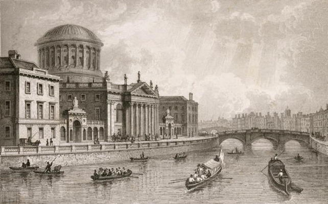 The Four Law Courts, Dublin, engraved by Owen (engraving) von William Henry Bartlett