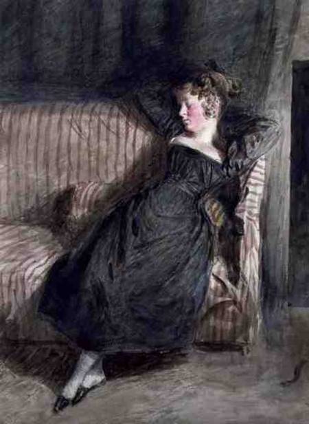Young Girl Asleep on a Couch (w/c and pencil) von William Henry Hunt
