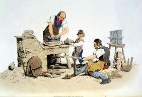 Potters, from 'Costume of Great Britain', published by William Miller, 1805 (colour litho) 17th