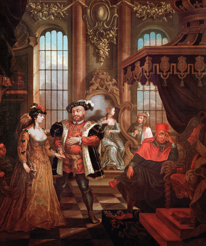 Henry VIII (1491-1547) introducing Anne Boleyn at court von William Hogarth