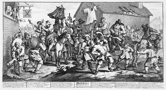 Hudibras Encounters the Skimmington, from ''Hudibras'', by Samuel Butler, 1726 von William Hogarth