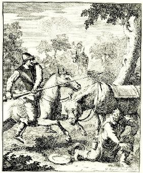 Illustration für das Buch "Don Quijote" von M. de Cervantes 1738