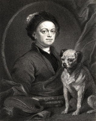 Self Portrait, from 'Gallery of Portraits', published in 1833 (engraving) von William Hogarth